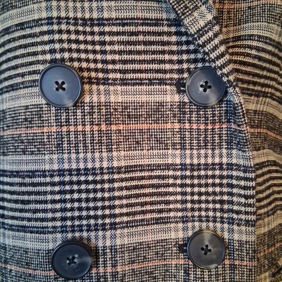 Rebecca Taylor Plaid Double-Breasted Jacket Size 6 / P2P 19 - Picture 5 of 14